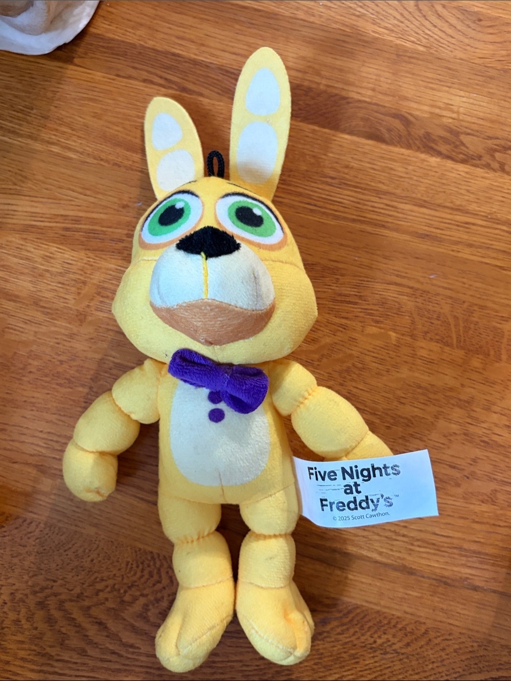Five Nights at Freddy's Yellow Bunny Plush with Purple Bow